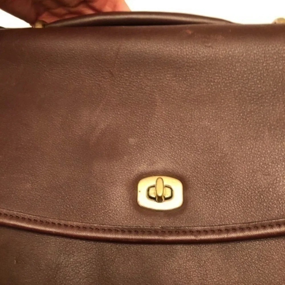 Coach vintage brown leather briefcase laptop bag